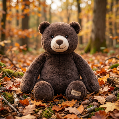 Bruno the Bear — Pluffio weighted plushie product shot